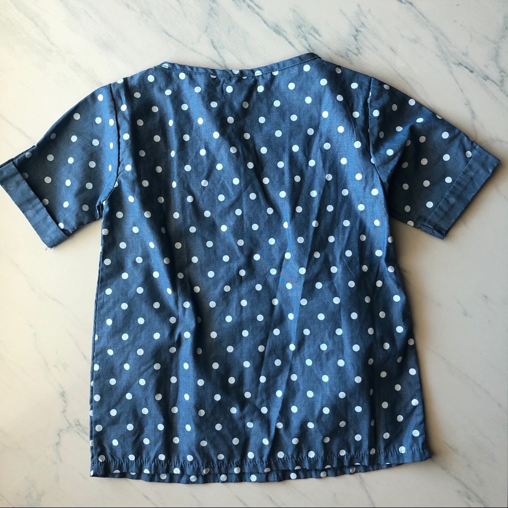 Polka dots button down girls top - Picture 3 of 3